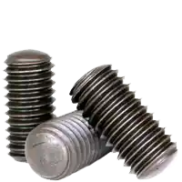 Authentic 1/2"-13 x 1" Socket Set Screws, Oval Point, Thermal Black Oxide, Coarse (UNC), Alloy Steel, Qty 100