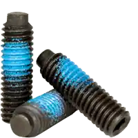 3/8"-16 x 1 1/4" Socket Set Screws, 1/2 Dog Point, Nylon-Patch Thermal Black Oxide, Coarse (UNC), Alloy Steel, Qty 100 Professional Grade