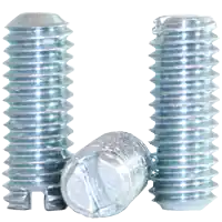 8-32 x 5/8" Slotted Set Screws, Zinc Cr+3, Coarse (UNC), Alloy Steel, Case Hardened, Qty 100 Same Day Shipping