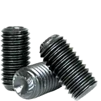 3/8"-16 x 7/8" Socket Set Screws, Knurled Cup Point, Thermal Black Oxide, Coarse (UNC), Alloy Steel, Qty 100 Direct From Factory