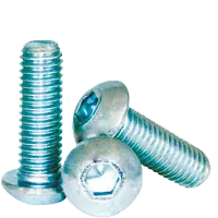 Buy Online M6-1.00 x 35 mm Button Head Socket Cap Screws, Metric Class 12.9, Zinc-Bake Cr+3, Full Thread, Coarse (UNC), Alloy Steel, ISO 7380, Qty 100