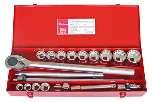 Ko-ken 6260M 3/4 Sq. Dr. Socket Set 12 point 20 pieces Certified