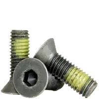 While Supplies Last 5/16"-18 x 3/4" Flat Head Socket Cap Screws, Nylon-Patch Thermal Black Oxide, Full Thread, Coarse (UNC), Alloy Steel, Qty 100