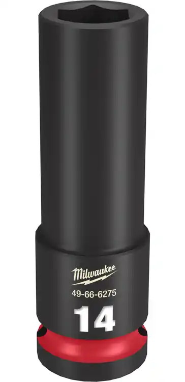 Fresh Stock Milwaukee Tool 49-66-6275 SHOCKWAVE Impact Duty 1/2" Drive 14MM Deep 6 Point Socket