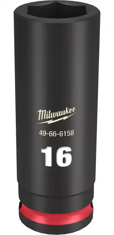 Sale Milwaukee Tool 49-66-6158 SHOCKWAVE Impact Duty 3/8" Drive 16MM Deep 6 Point Socket
