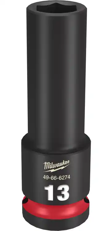 Milwaukee Tool 49-66-6274 SHOCKWAVE Impact Duty 1/2" Drive 13MM Deep 6 Point Socket Final Sale