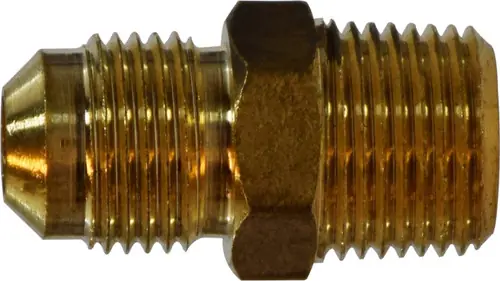 Popular AMC 704048-0302 Half Union Adapter, 3/16 in SAE 45 deg Male Flared x 1/8 in MIP, Brass