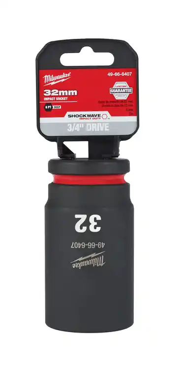 Mega Sale Milwaukee Tool 49-66-6407 SHOCKWAVE Impact Duty 3/4" Drive 32MM Deep 6 Point Socket
