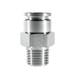 Hot Picks Midland Metal 20058SS Connector, 3/8 in Push-In Tube x 1/4 in MPT, Stainless Steel