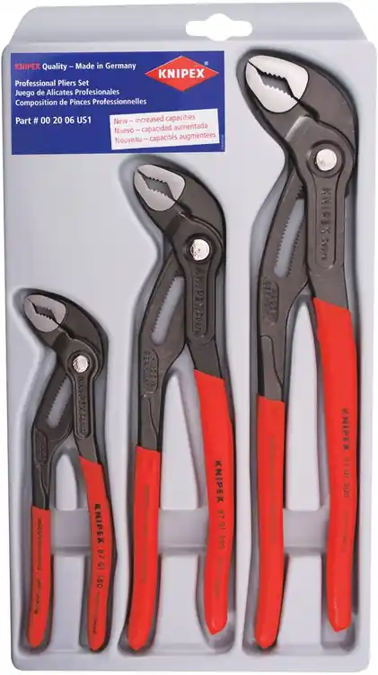 Hot Picks Knipex 00 20 06 US1 3 Pc Cobra Pliers Set (7", 10", & 12")