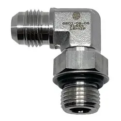 Same Day Shipping Midland Metal SS6801-08-08 90 deg Elbow, 1/2 in 37 deg JIC Male Flared x 1/2 in Male ORB, Stainless Steel
