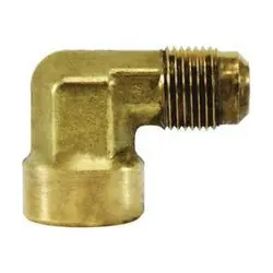 Midland Metal 10501 SAE 45-deg Flared 90-deg Elbow, 3/8-in Male Flared x 3/8-in Female Flared, Brass Same Day Shipping