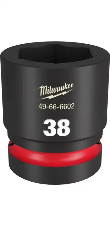 Milwaukee Tool 49-66-6602 SHOCKWAVE Impact Duty 1" Drive 38MM Standard 6 Point Socket One Day Deal
