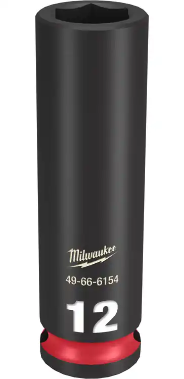 New Arrival Milwaukee Tool 49-66-6154 SHOCKWAVE Impact Duty 3/8" Drive 12MM Deep 6 Point Socket