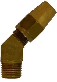 Midland Metal 38292 45 deg Elbow, 3/8 in Tube OD x 1/2 in MIP, Brass Final Sale