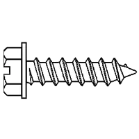 Price Cut 10-12 x 1 1/4" Self-Tapping Screws, Slotted Indent Hex Washer Head HWH, 304 Stainless Steel, Type A, Full Thread, Qty 500