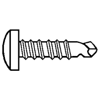 Sale 8-18 x 1" Self-Drilling Screws, Indent Hex Washer Head HWH, TEKS/2, Zinc Cr+3, Qty 100