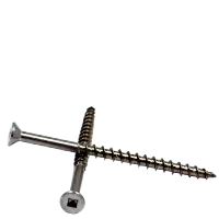 6-9 x 1-5/8"/ 1-1/8 Drywall Screws (Wood & Deck), Square Drive Flat Head, Type 17, 18-8 Stainless Steel, 4 Nibs, Qty 500 Direct From Factory