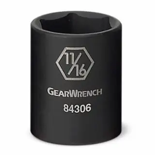 Final Sale Gearwrench 84306N 3/8" Drive 6 Point Standard Impact SAE Socket 11/16"