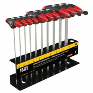 Klein Tools JTH610EB Hex Key Set, SAE Ball-End T-Handle, 6-Inch, with Stand, 10-Piece Top Pick