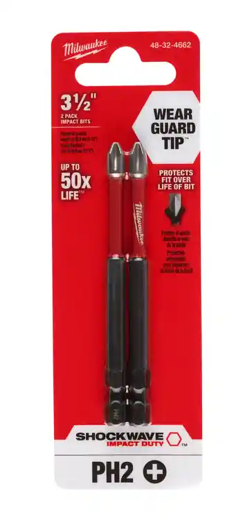 Milwaukee Tool 48-32-4662 SHOCKWAVE Impact Duty 3-1/2" PH2 Bit (2 PK), 3 Pack Limited Offer