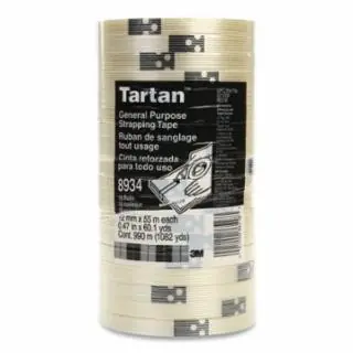 Mega Sale 3M TARTAN 7000028886 FILAMENT TAPE 8934 CLEAR- 18 MM X 55 M, 4 MIL