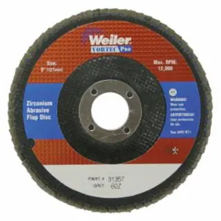 Weiler 31357 5" Wolv Angled Phenolicbacking 60Z 7/8 Arb Hole Clearance