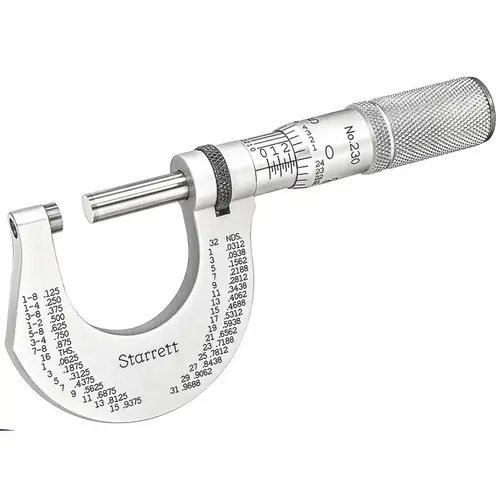 L.S. Starrett 50947 T230Xfl 0-1" Outside Mic New Arrival