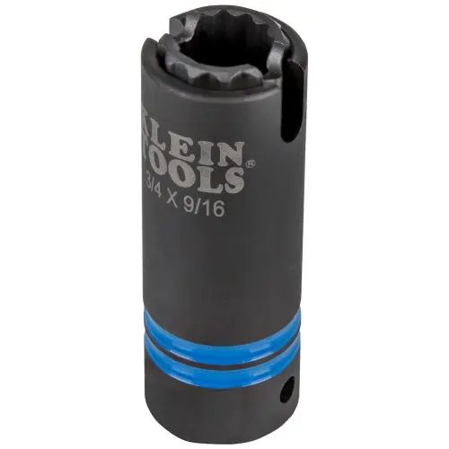 Klein Tools 66031 3-in-1 Slotted Impact Socket, 12-Point, 3/4 and 9/16-Inch Next Day Delivery