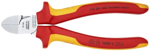Knipex 70 26 160 Diagonal Cutters-1000V Insulated, 6 1/4" Nominal Length Genuine