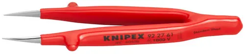Knipex 92 27 61 Stainless Steel Gripping Tweezers-Pointed Tips-1000V Insulated, 5 1/4" Nominal Length Buy Direct