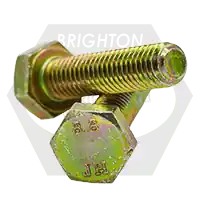 Special Discount M12-1.75 x 25 mm Hex Cap Screws, Metric Class 8.8, Zinc-Yellow Cr+6, Full Thread, Coarse (UNC), DIN 933, Qty 50