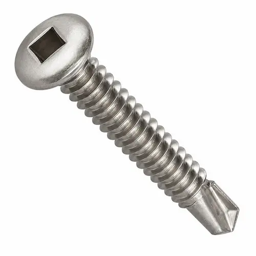 6-20 x 1" Self-Drilling Screws, Square Drive Pan Head, 2 Point BSD, 410 Stainless Steel, Full Thread, Hardened, Qty 1000 Professional Grade