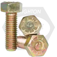 Flash Sale 5/16"-18 x 2" Hex Cap Screws, L9, Hex Head, Zinc-Yellow Cr+3, Partial Thread, Coarse (UNC), Alloy Steel, Made in USA, Qty 100