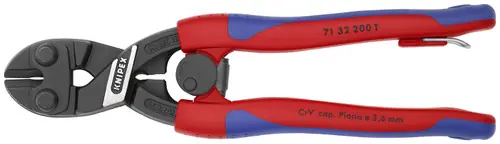 Knipex 71 32 200 T BKA CoBolt High Leverage Compact Bolt Cutter-Notched Blade-Tethered Attachment, 8" Nominal Length Buy Direct