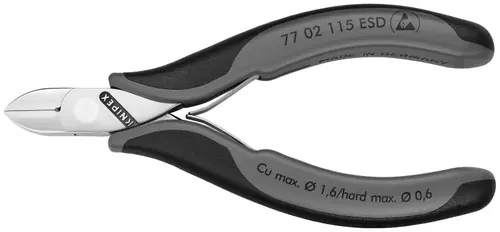 Knipex 77 02 115 ESD Electronics Diagonal Cutters-ESD Handles, 4 1/2" Nominal Length Save Now