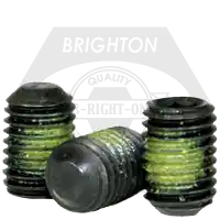 Final Sale 10-24 x 5/8" Socket Set Screws, Flat Point, Nylon-Patch Black Oxide, Coarse (UNC), Alloy Steel, Qty 100