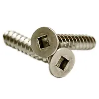 Professional Grade 14-10 x 2" Self-Tapping Screws, Square Drive Flat Head, Type A, 18-8 Stainless Steel A2, Full Thread, Qty 100