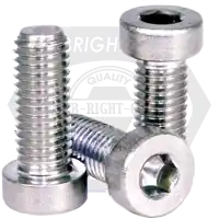 10-24 x 3/8" Low Head Socket Cap Screws, 316 Stainless Steel A4, Full Thread, Qty 100 Authentic