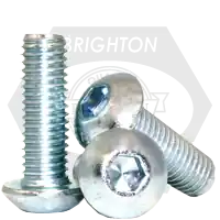 Secure Checkout M8-1.25 x 40 mm Button Head Socket Cap Screws, Metric Class 10.9, Zinc-Bake Cr+3, Full Thread, Coarse (UNC), ISO 7380, Qty 100