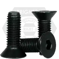 Instant Buy M24-3.00 x 120 mm Flat Head Socket Cap Screws, Metric Class 10.9, Thermal Black Oxide, Partial Thread, Coarse (UNC), DIN 7991, Qty 5