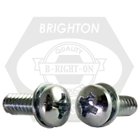 4-40 x 1/2" Machine Screws w/ External Tooth Lock Washer, Phillips Pan Head, SEMS, Zinc Cr+3, Qty 25000 Holiday Sale