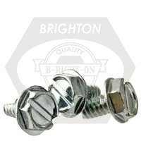 8-32 x 5/8" Thread-Cutting Screws, Slotted Indent Hex Washer Head HWH, Type 23(T), Zinc Cr+3, Full Thread, Qty 7500 Direct From Factory