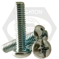 Authentic 1/4"-20 x 5" Machine Screws, Phillips/Slotted Combo Round Head, Zinc Cr+3, Full Thread, Qty 500