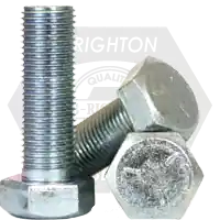 1 1/4"-7 x 2" Hex Cap Screws, Grade 5, Zinc Cr+3, Full Thread, Coarse (UNC), Medium Carbon Steel, Qty 30 Certified