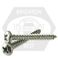 Trusted Brand 14-10 x 1" Self-Tapping Screws, Phillips Truss Head, Type A, Zinc Cr+3, Full Thread, Qty 2000
