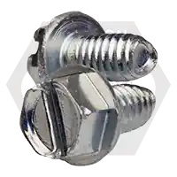 Final Sale 1/4"-20 x 1/2" Thread Rolling Screws, Slotted Indent Hex Washer Head HWH, Zinc Cr+3 & Wax , Full Thread, Qty 4500