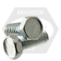 Top Rated 1/4"-20 x 5/8" Machine Screw Indented Hex Head Unslotted, Zinc Cr+3, Full Thread, Coarse (UNC), Qty 3500
