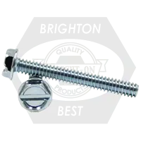 10-24 x 3/8" Machine Screws, Slotted Indent Hex Washer Head HWH, Zinc Cr+3, Full Thread, Qty 10000 Markdown