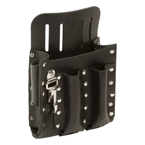 Klein Tools 5126 Leather Tool Pouch with Knife Snap, 5-Pocket Cheap
